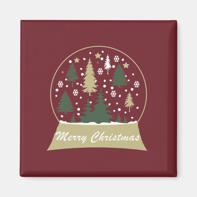 Modern dekorerad snöglob magnet (Framsidan)