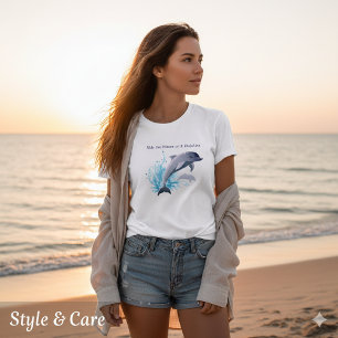 Modern delfinillustration trendiga dam- t shirt