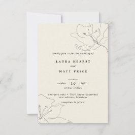 Modern delikat mjuk Eggshell-Blommigt Bröllop Inbjudningar