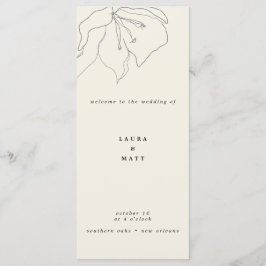 Modern delikat mjuk Eggshell-Blommigt Bröllop Program