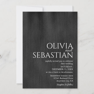 Modern delikat svart, minimalistiskt texturerat Br Inbjudningar