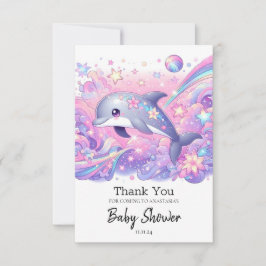 Modern delphin Baby Shower Tack Kort