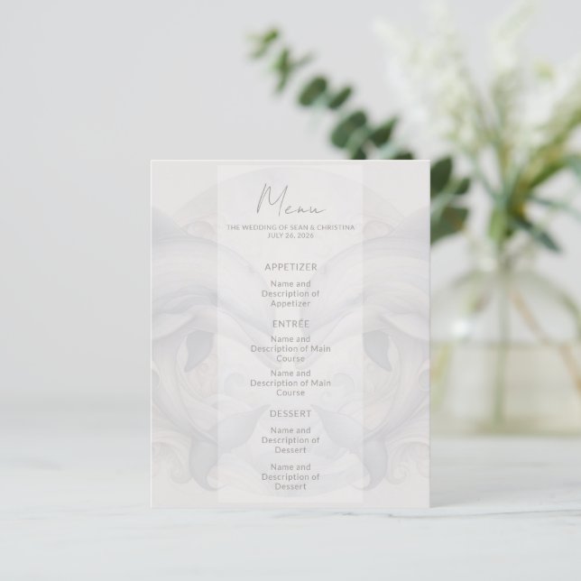 Modern delphin Bröllop Menu (Stående Fram)