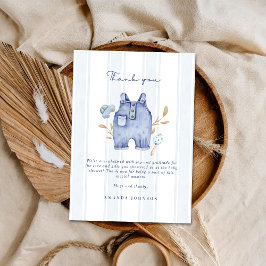 Modern Denim Blue Jean Stripes Baby Shower Inbjudningar