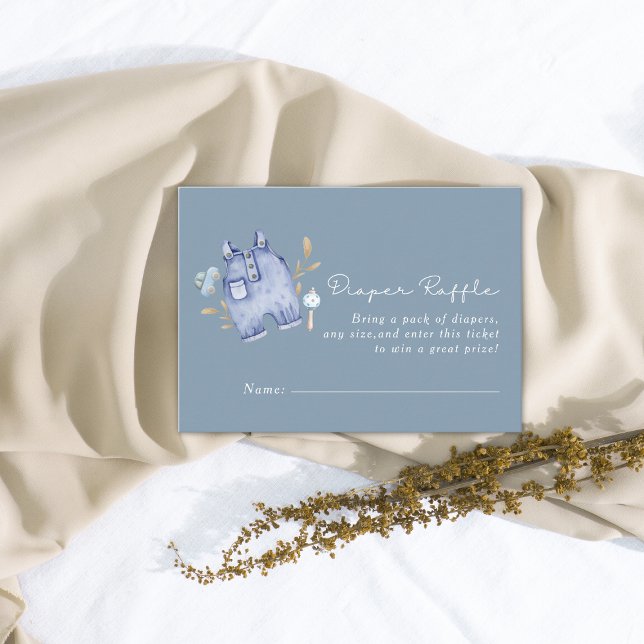 Modern Denim Blue Jean Stripes Baby Shower Tilläggskort (Skapare uppladdad)