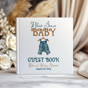 Modern Denim Boy Blue Jean Baby Shower Gästböcker