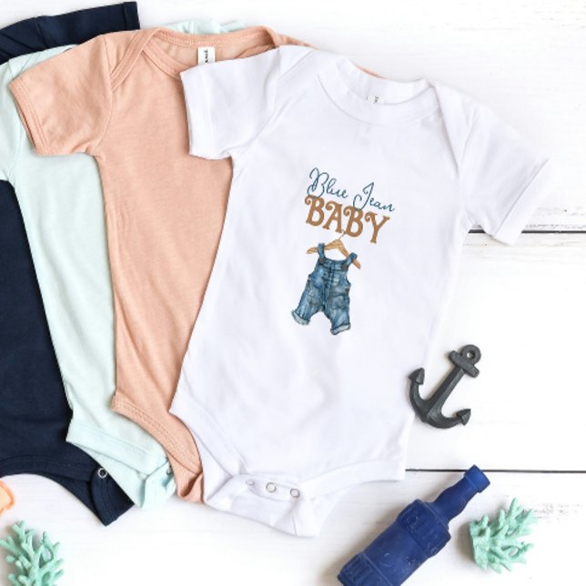 Modern Denim Boy Blue Jean Baby Shower T Shirt (Skapare uppladdad)