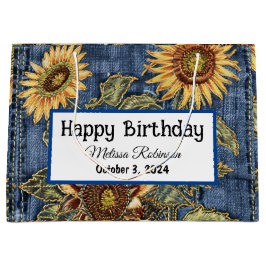 Modern Denim och Sunblommor Birthday