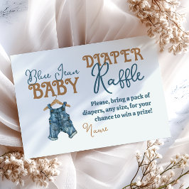 Modern Denim Pojke Blå Jean Baby Shower Blöja Tilläggskort