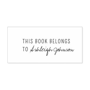 Modern Denna bok tillhör Simple Script Självfärgande Stämpel