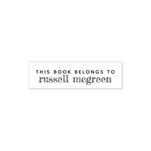 Modern Denna bok tillhör Självfärgande Stämpel