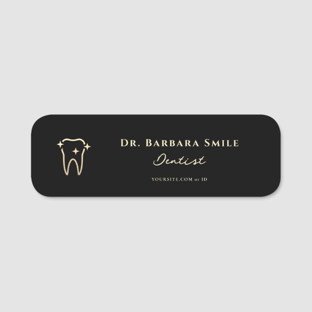 MODERN DENTIST DENTAL BLACK GULD ORTHODONTIST NAMNBRICKA (Framsida)