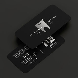 Modern dentist Dental Cosmetic Clinic Black Grått Visitkort