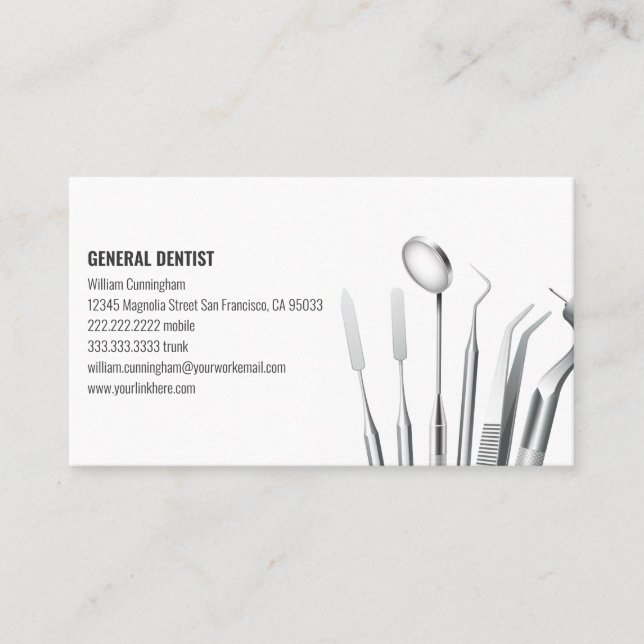 Modern dentist med minimalistisk Anpassningsbar Lo Visitkort (Framsida)