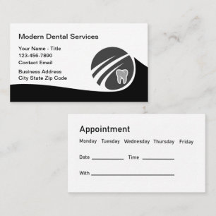 Modern Dentist Office-budgetens avtalskort Visitkort