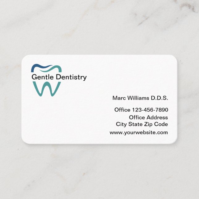 Modern Dentist Office Business Card-mall Visitkort (Framsida)