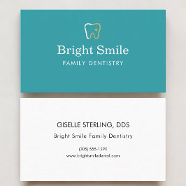Modern Dentist Office Tooth Icon Visitkort
