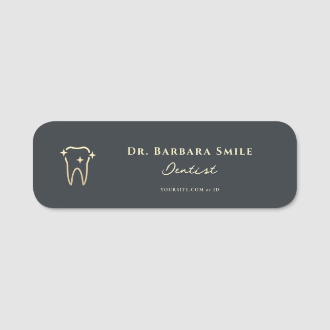 MODERN DENTIST ORTHODONTIST DENTAL GULD TOOTH NAMNBRICKA (Framsida)