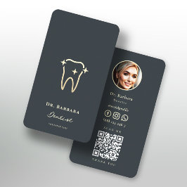 MODERN DENTIST ORTHODONTIST GULD TOOTH VISITKORT