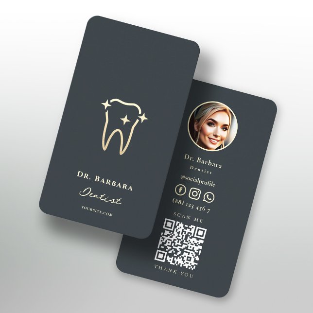 MODERN DENTIST ORTHODONTIST GULD TOOTH VISITKORT (MODERN DENTIST ORTHODONTIST GOLD TOOTH DENTISTRY BUSINESS CARD
)