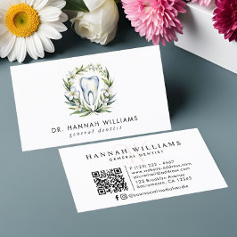 Modern dentist Orthodontist Watercolor QR-kod Visitkort