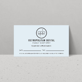 Modern dentist Teeth Black Logotyp Blue Möte Visitkort