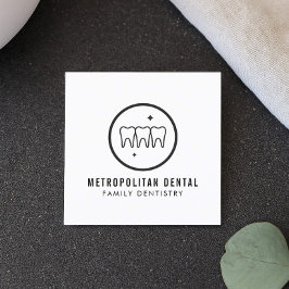 Modern dentist Teeth Black Logotyp Fyrkantigt Visitkort