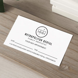Modern dentist Teeth Black Logotyp Möte Visitkort