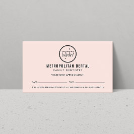 Modern dentist Teeth Black Logotyp Rosa Möte Visitkort