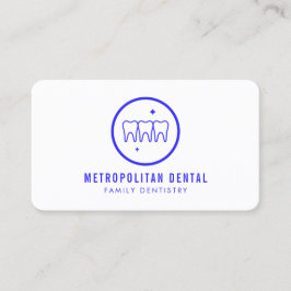 Modern dentist Teeth Blue Logotyp Visitkort