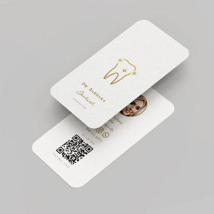 Modern dentist White Guld Dental Orthodontist Visitkort