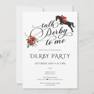 Modern Derby & Drinks Kapplöpningshäst Fest Equest Inbjudningar