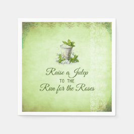 Modern Derby Fest Vattenfärg Mint Julep Elegant Pappersservett