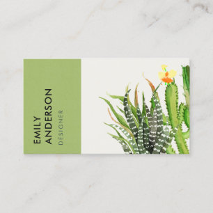 MODERN DESERN CACTUS BLOMMIGT GARDEN VATTERFÄRGER VISITKORT