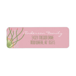 Modern Desert Cactus i mitten av århundradet Returadress Etikett