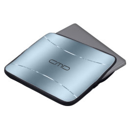 Modern design av metallblått rostfritt stål laptop fodral
