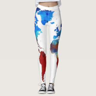 Modern design av världskartan på sexig damasker leggings