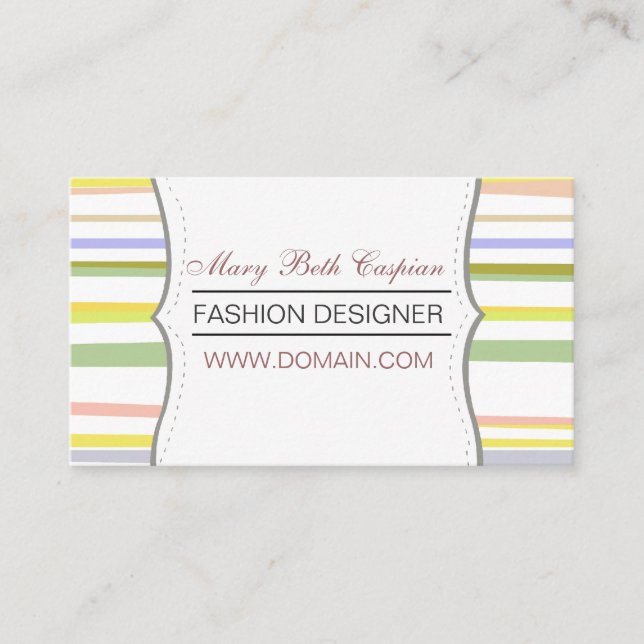 Modern Design Blek Färgad Retro Rand Visitkort (Framsida)