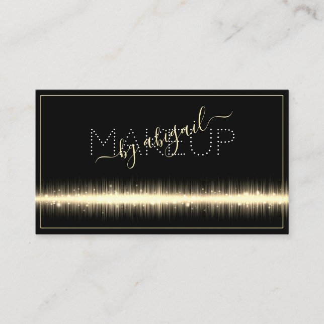 Modern Design Chic Cream Light Guld Makeup Visitkort (Framsida)