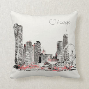 Modern design för Chicago horisont Kudde