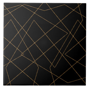 Modern design för geometriska streck i Guld och s Kakelplatta