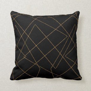Modern design för geometriska streck i Guld och s Kudde
