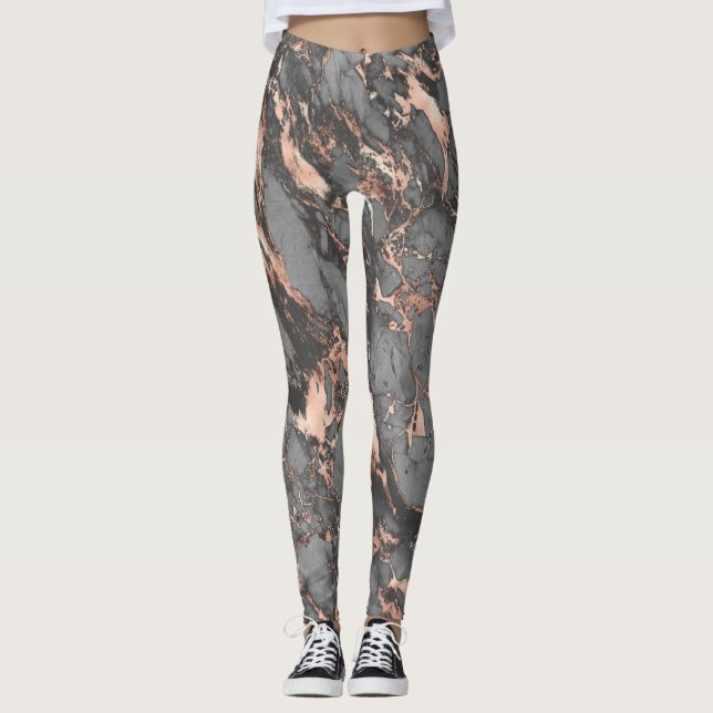 modern design för Grått guld ro Leggings (Framsida)