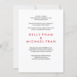 Modern design för inbjudan till engelska i Vietnam