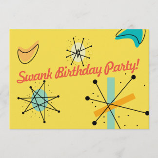 Modern design för mitt- århundrade inbjudningar