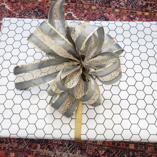 Modern design för svart och vit hex-panel presentpapper (Skapare uppladdad)