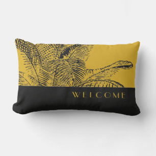 Modern design för Tropical Handflatan Löv Välkomm Lumbarkudde