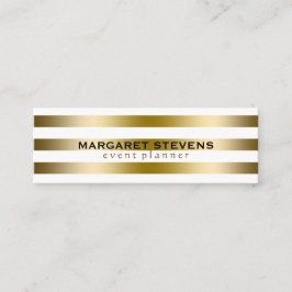 Modern design för Vita och Guld Rand Mini Visitkort