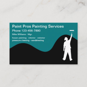 Modern design för yrkesmässig husmålare visitkort