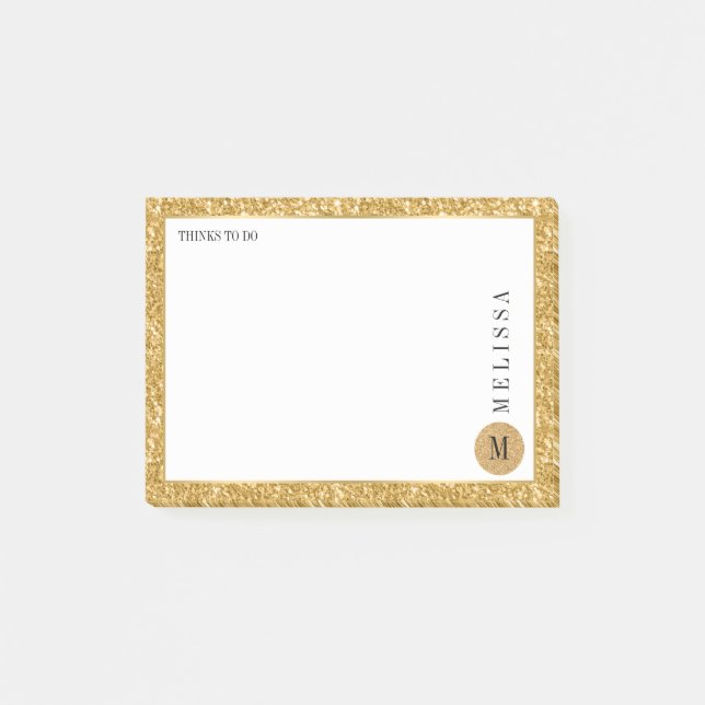 Modern design guld Glitter och Post-it Block (Framsida)